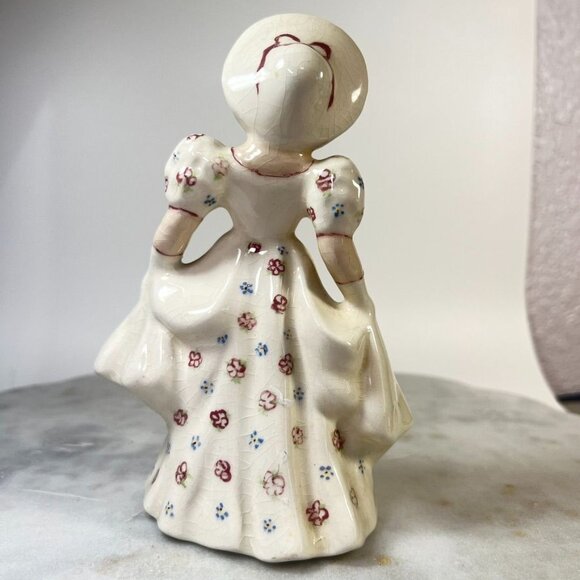 Vtg Ceramics Collection Victoria 7" Figurine Girl Floral Dress Bonnet ** - Picture 3 of 5